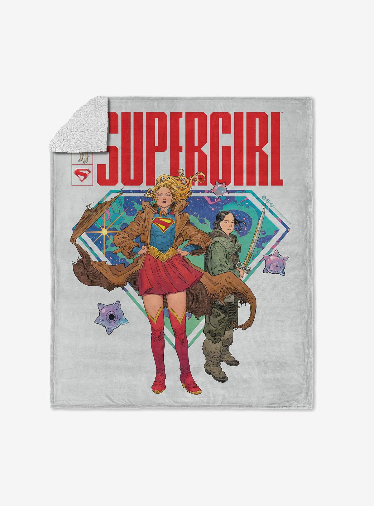 Manta Sherpa de tacto sedoso Supergirl: Salva el día