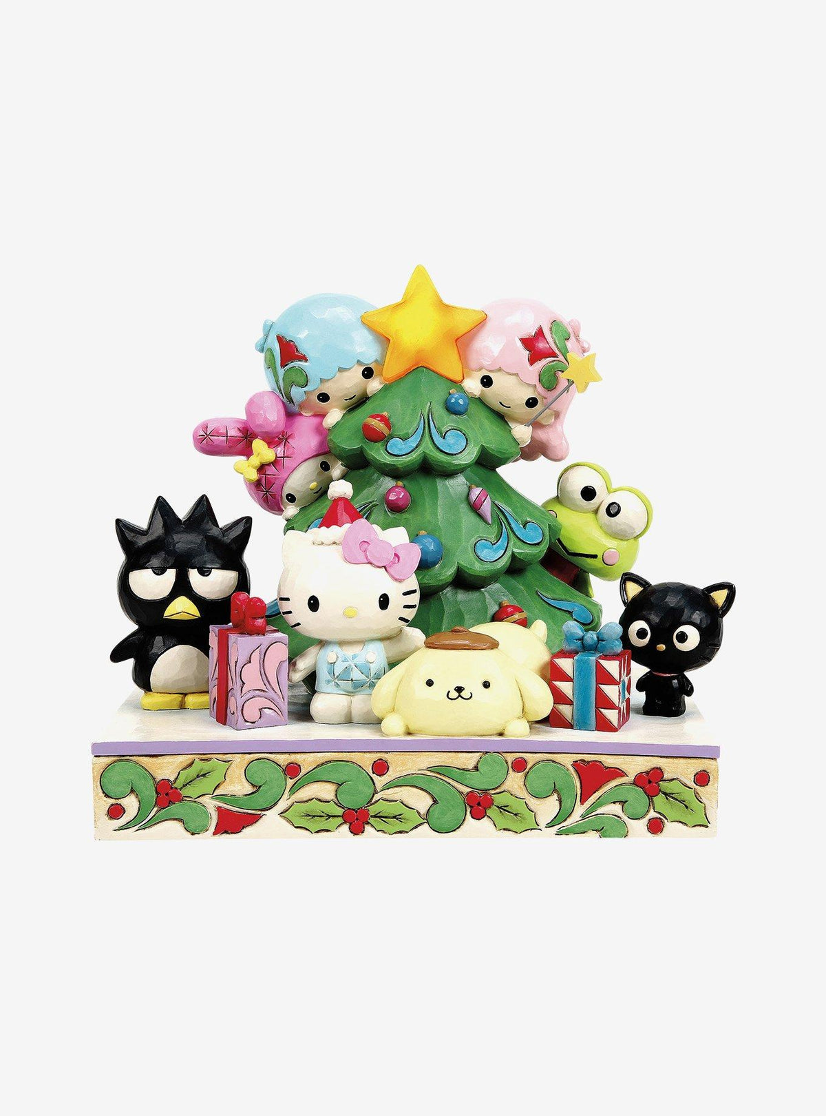 Figura navideña Jim Shore de Hello Kitty y sus amigos