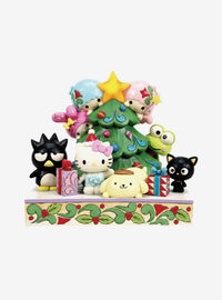 Figura navideña Jim Shore de Hello Kitty y sus amigos
