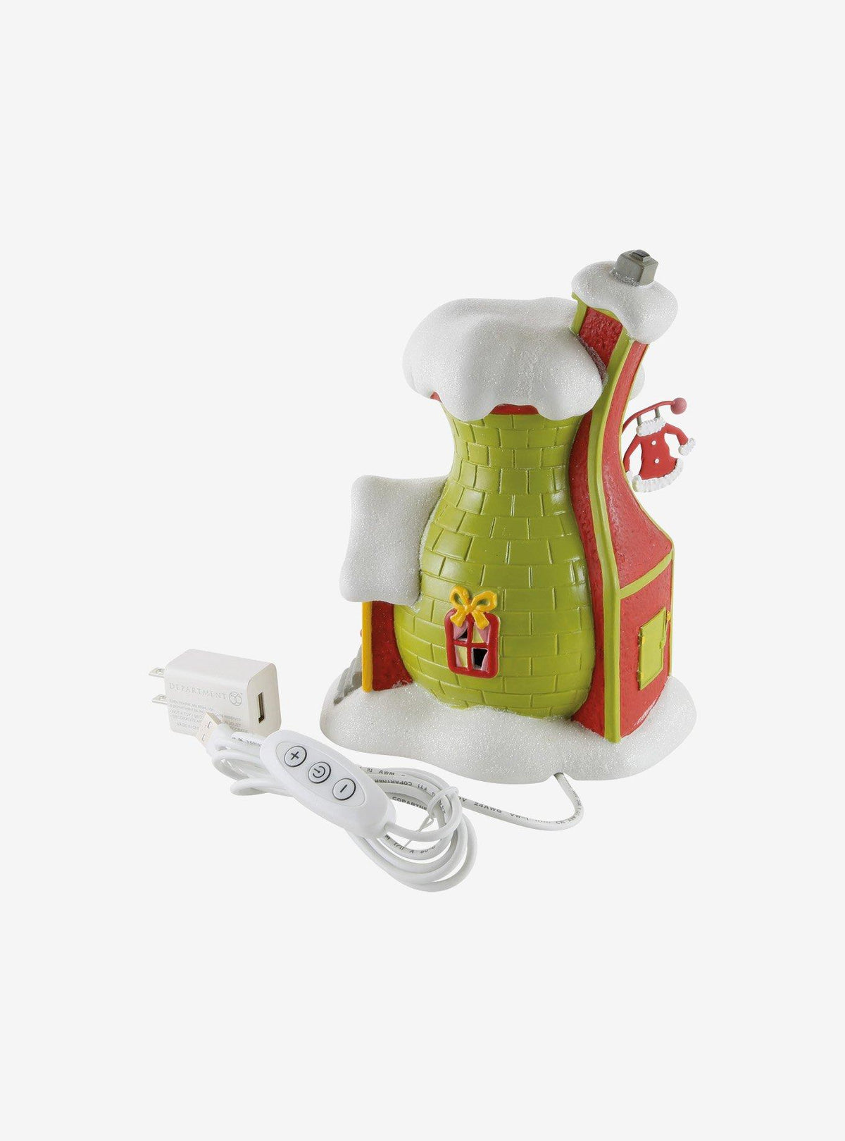 Figura del Grinch en su tienda de trajes de Santy