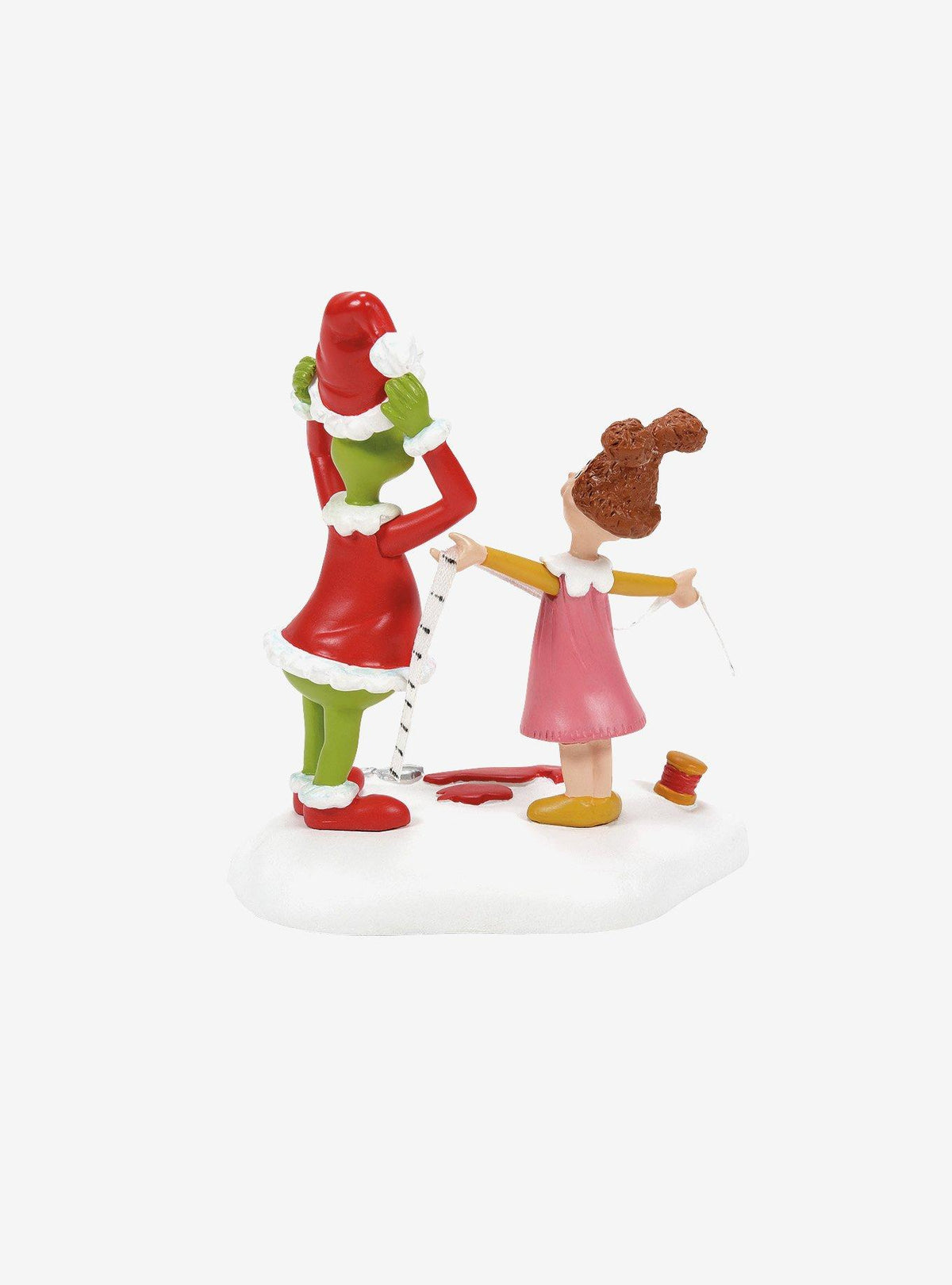 Figura de El Grinch probándose el traje de Santa