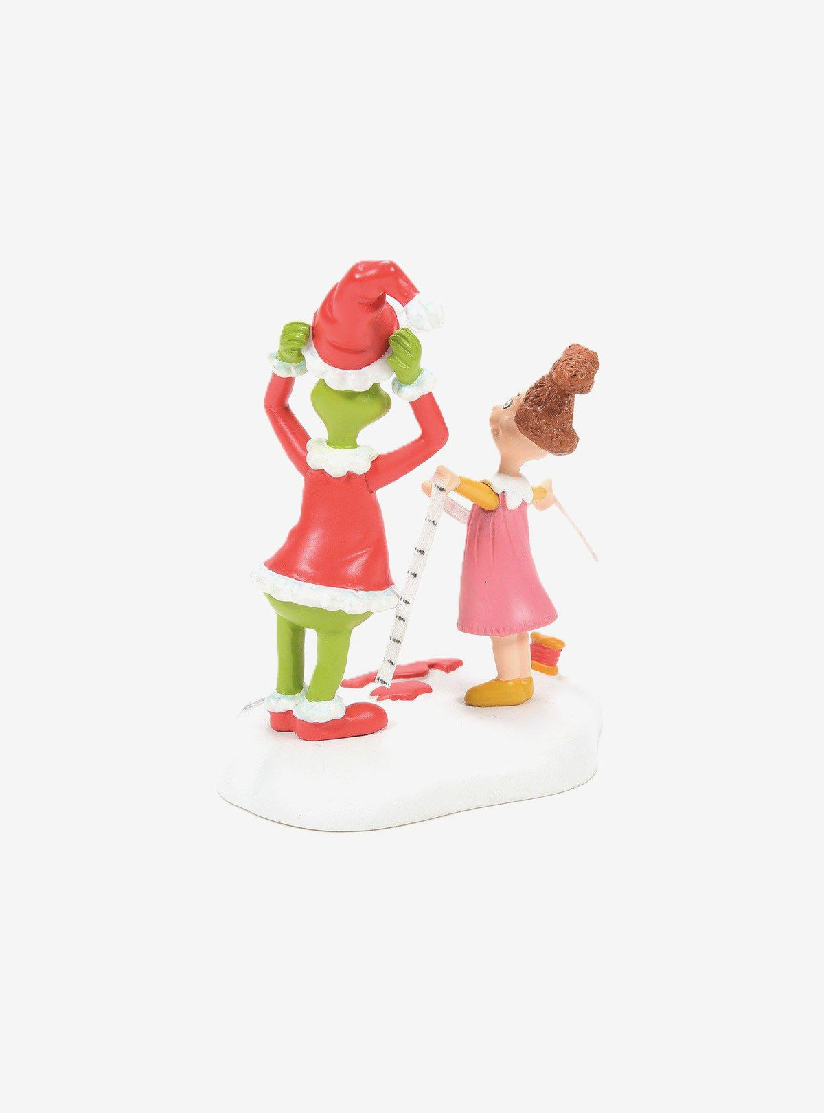 Figura de El Grinch probándose el traje de Santa