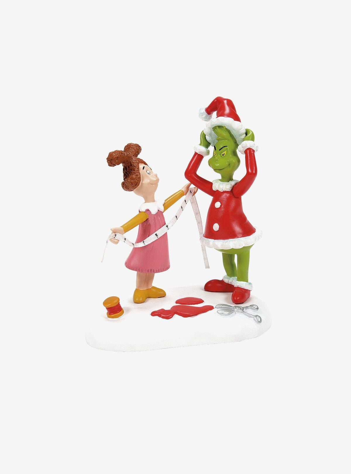 Figura de El Grinch probándose el traje de Santa