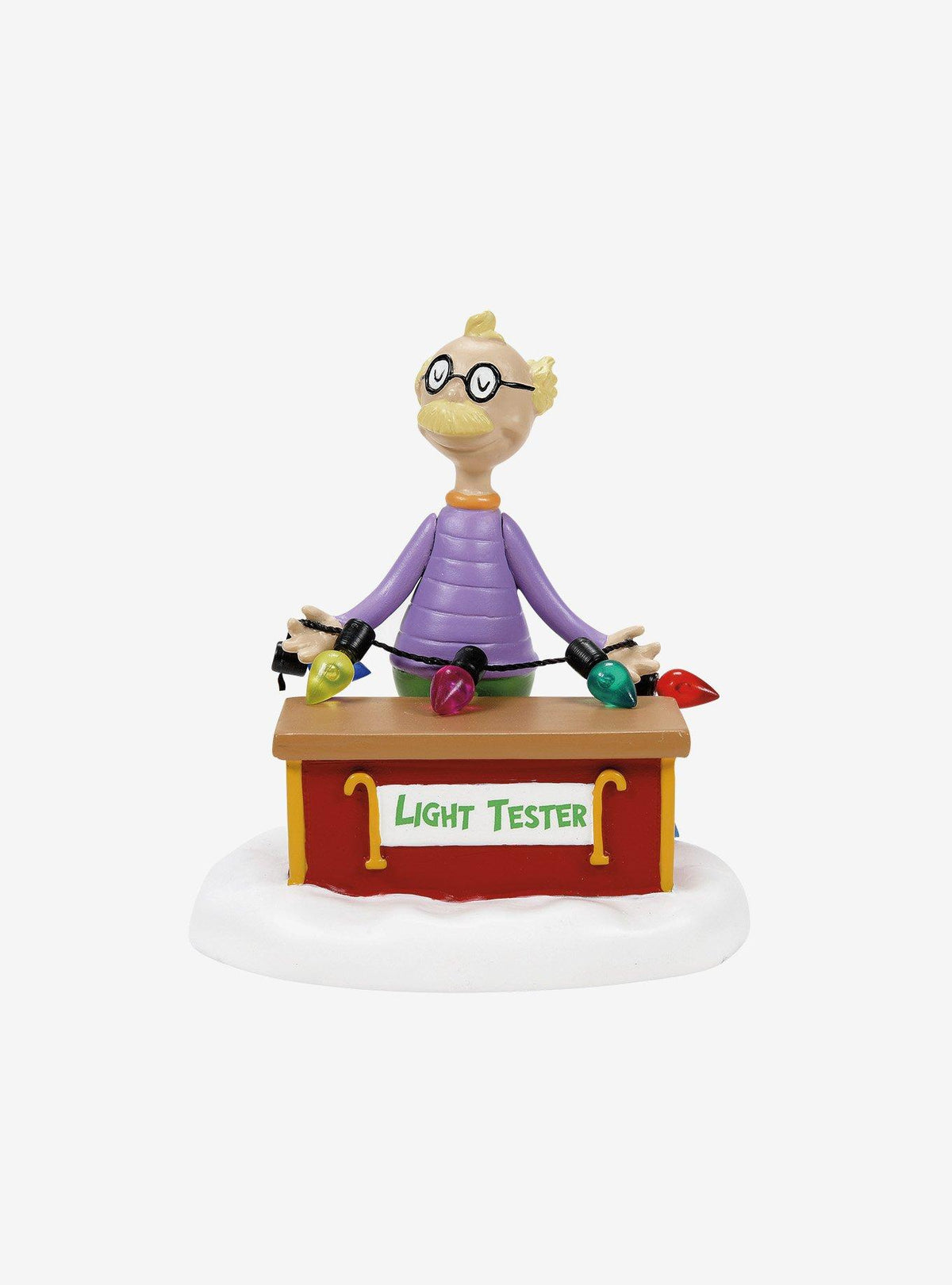 Figura del Grinch: probador de ampolletas de Villa Quién