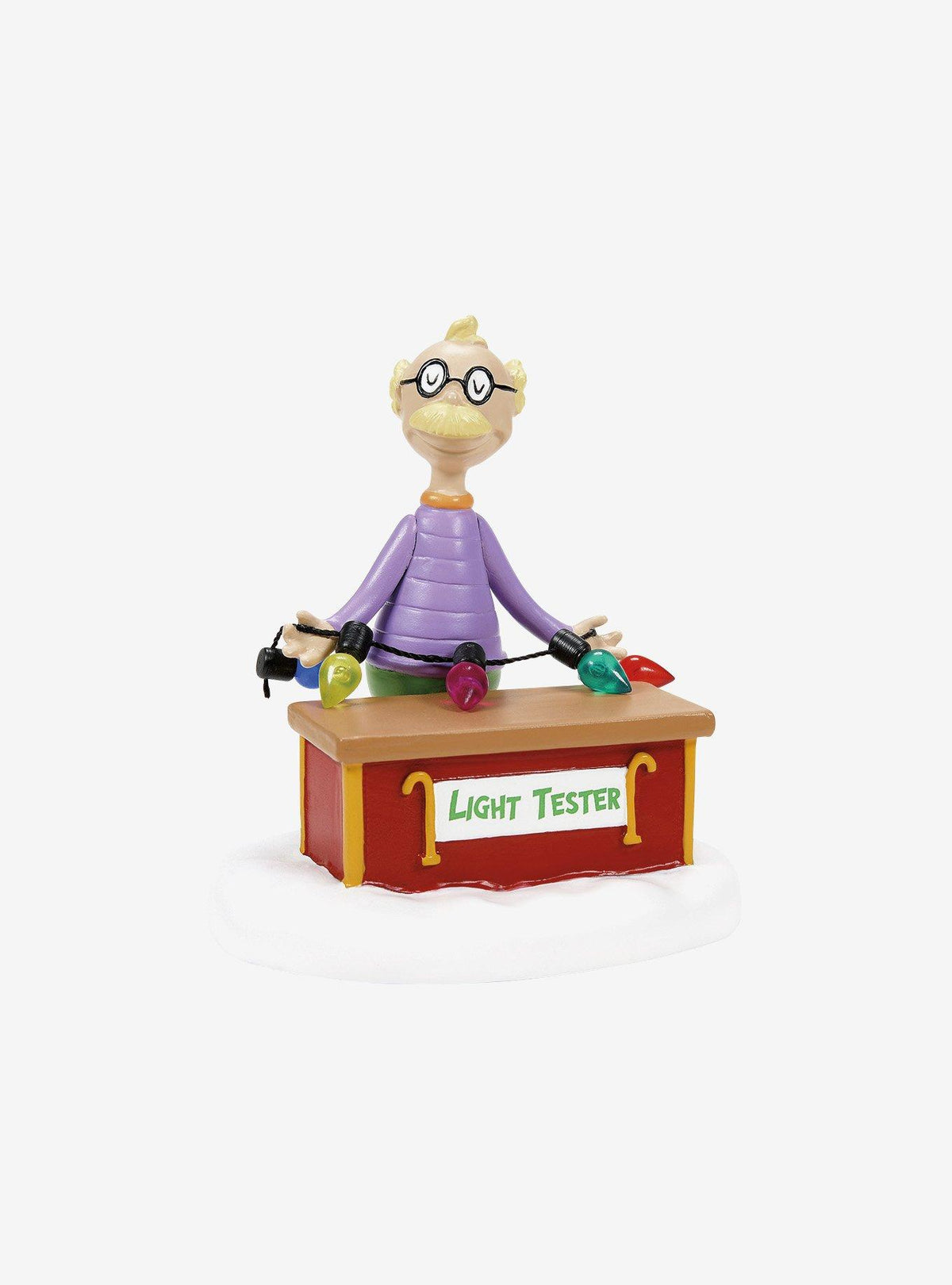 Figura del Grinch: probador de ampolletas de Villa Quién