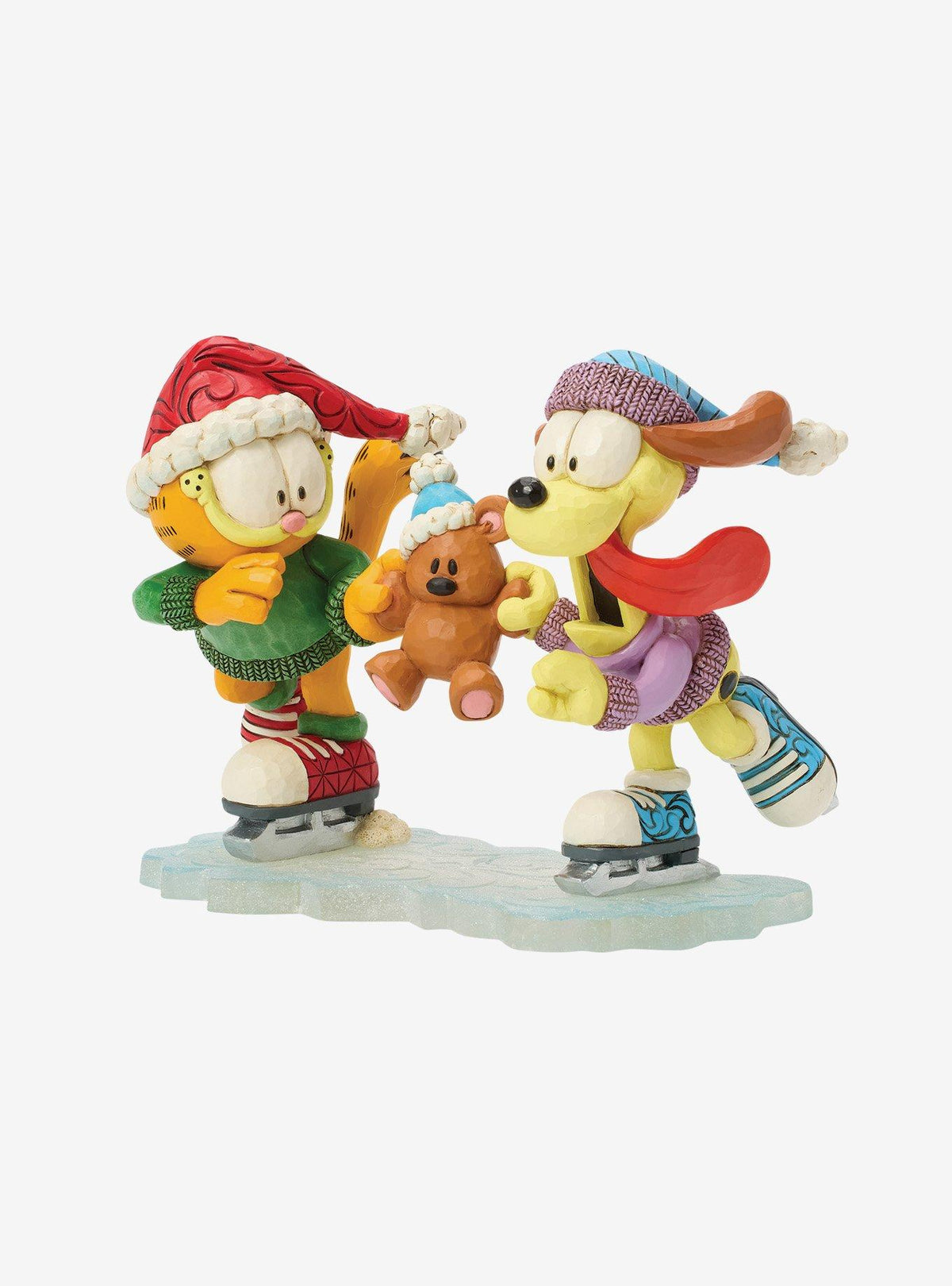 Figura Jim Shore: Garfield, Odie y Pooky patinando