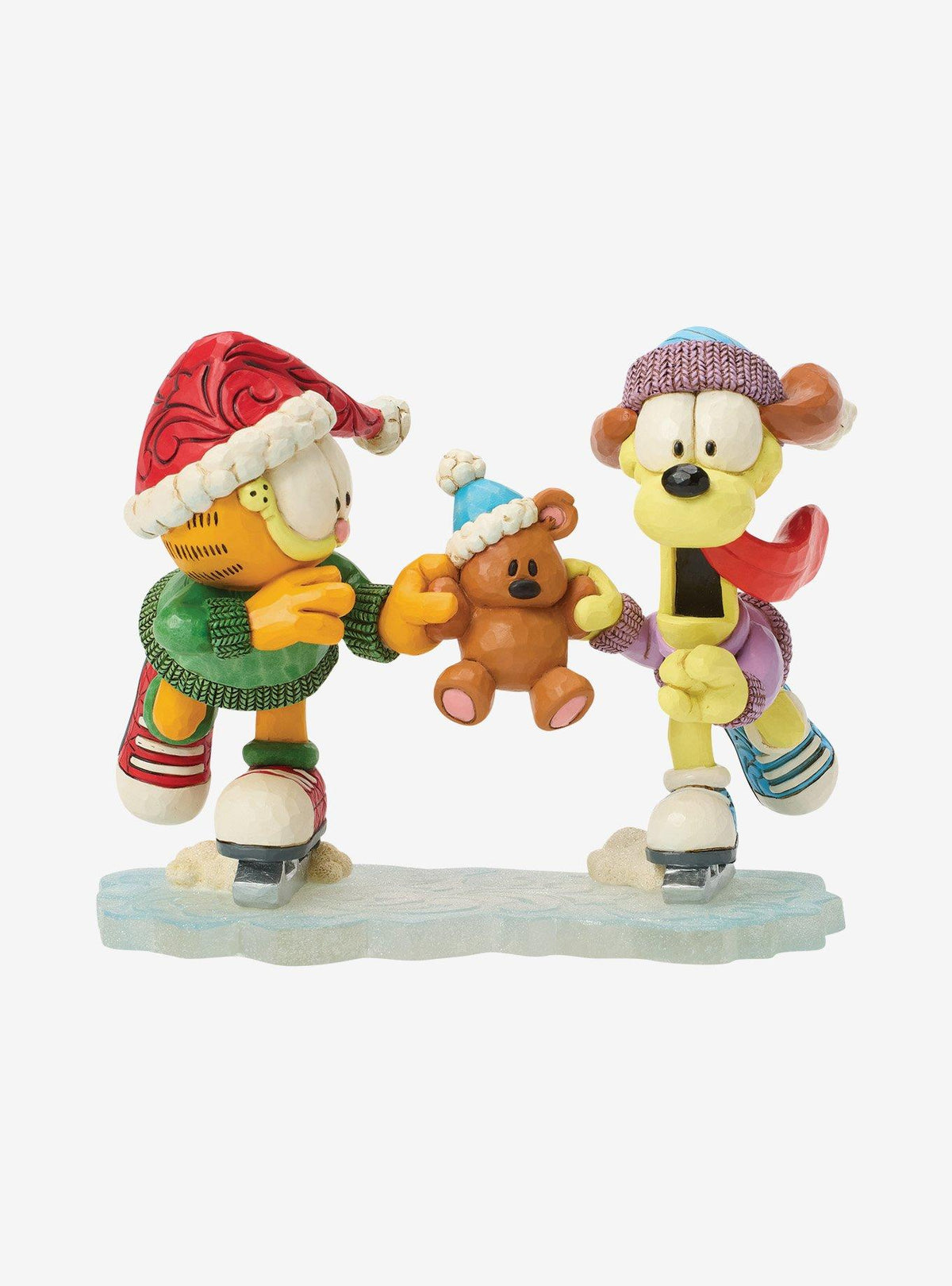 Figura Jim Shore: Garfield, Odie y Pooky patinando