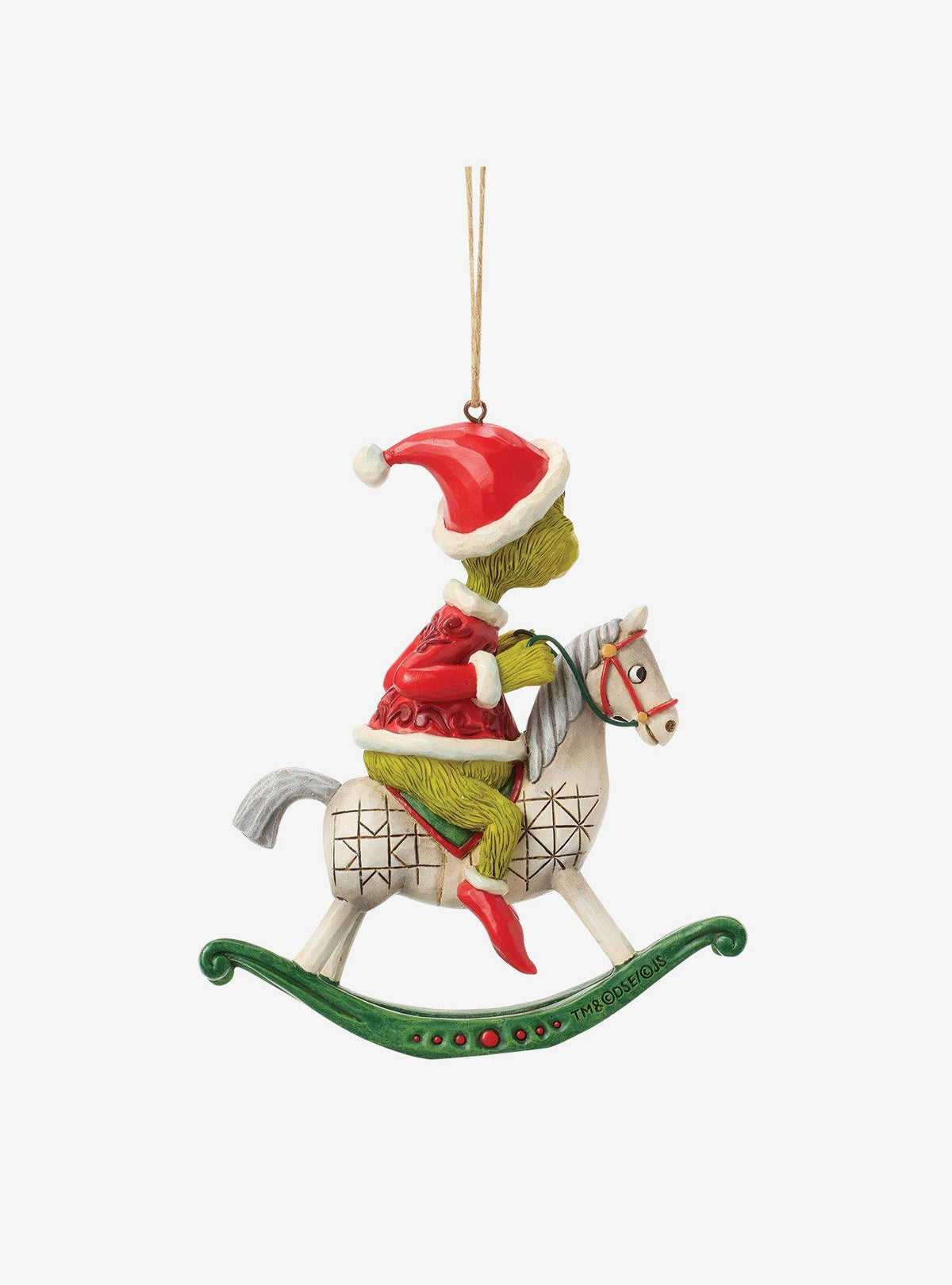 Adorno colgante Grinch en caballo mecedor - Jim Shore