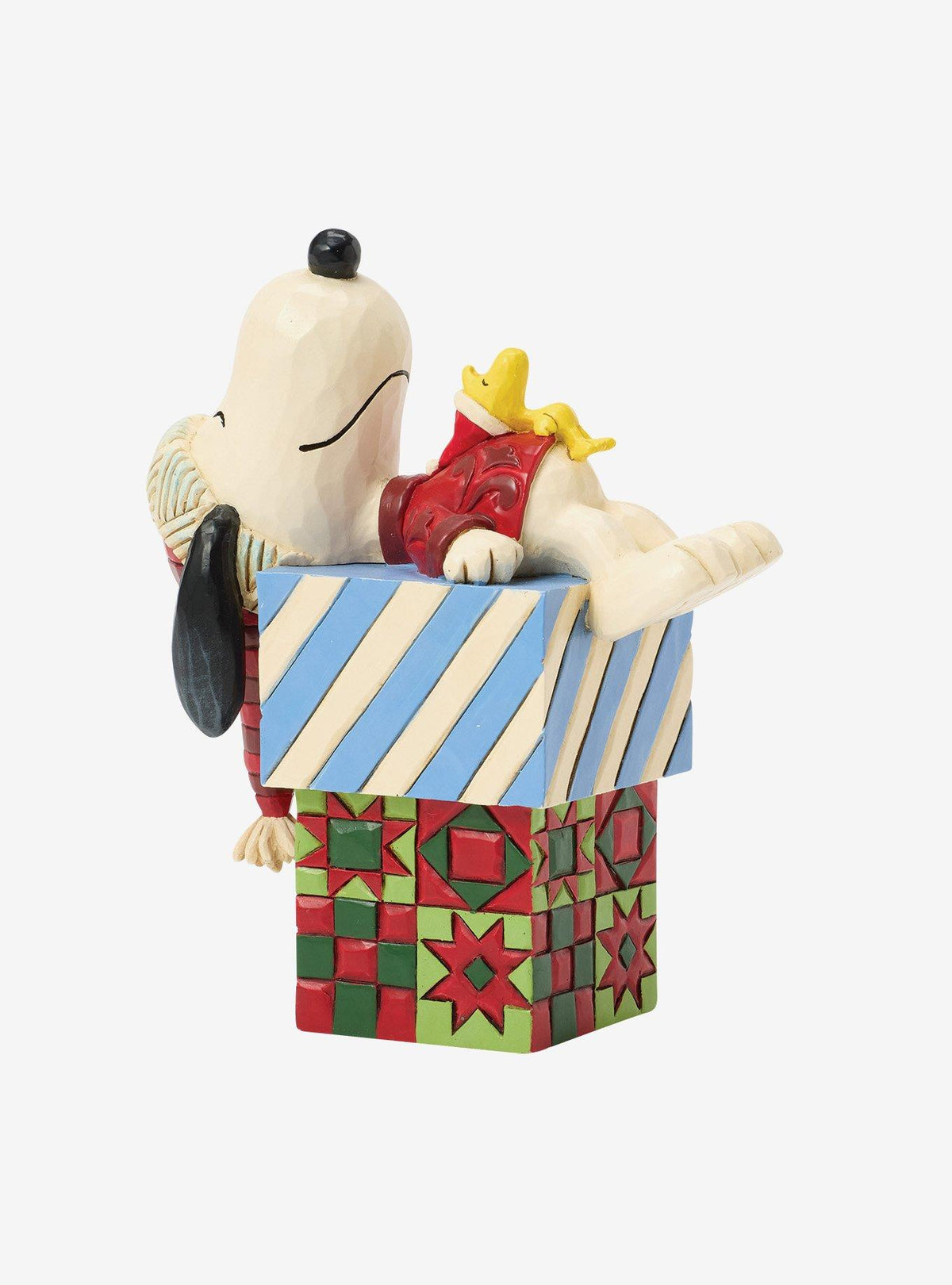 Jim Shore Peanuts: Snoopy y Woodstock con regalos