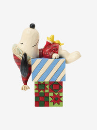 Jim Shore Peanuts: Snoopy y Woodstock con regalos