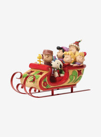 Figura de Snoopy y sus amigos en trineo - Peanuts