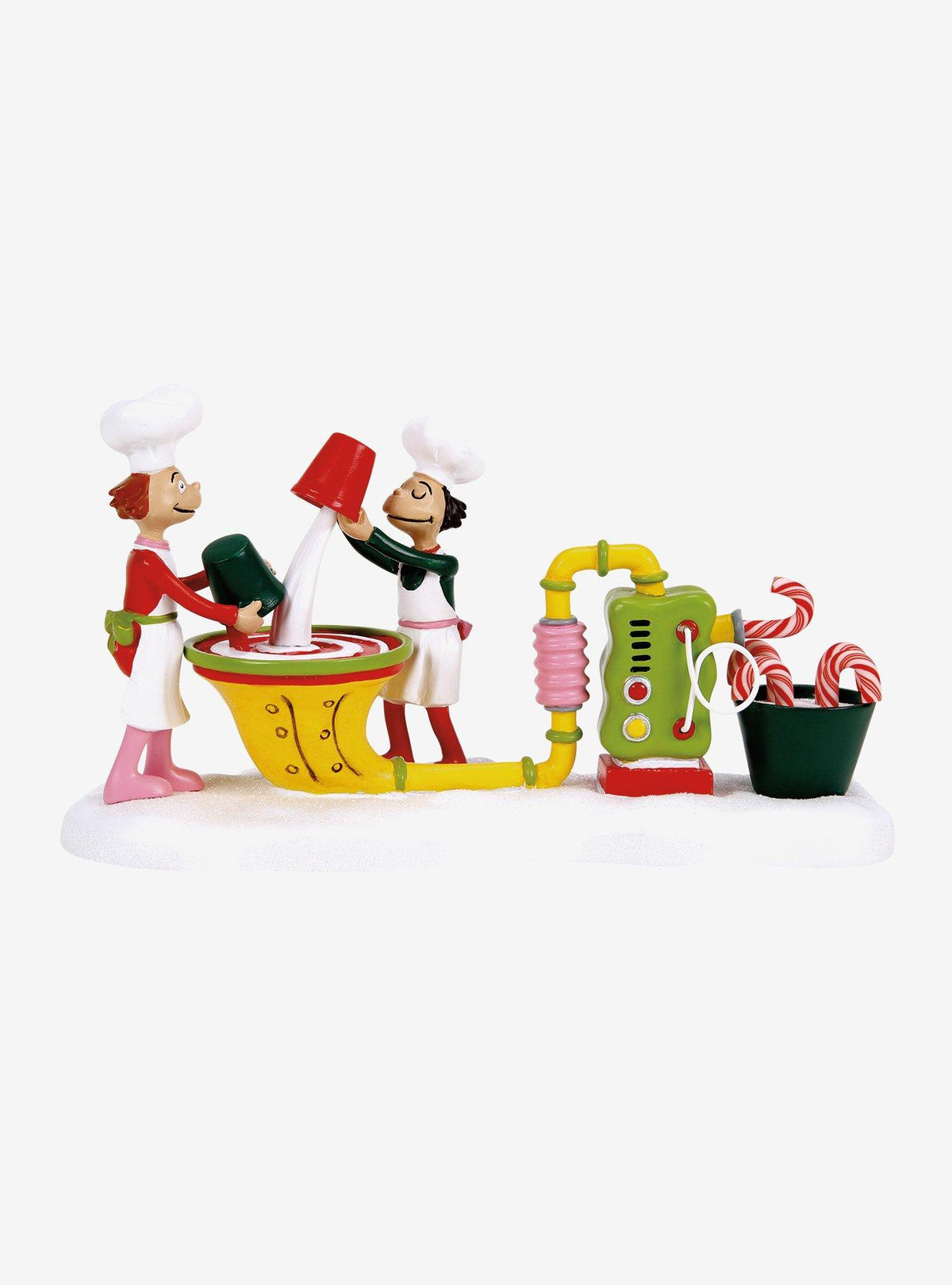 Figura de Who-ville preparando bastones de caramelo