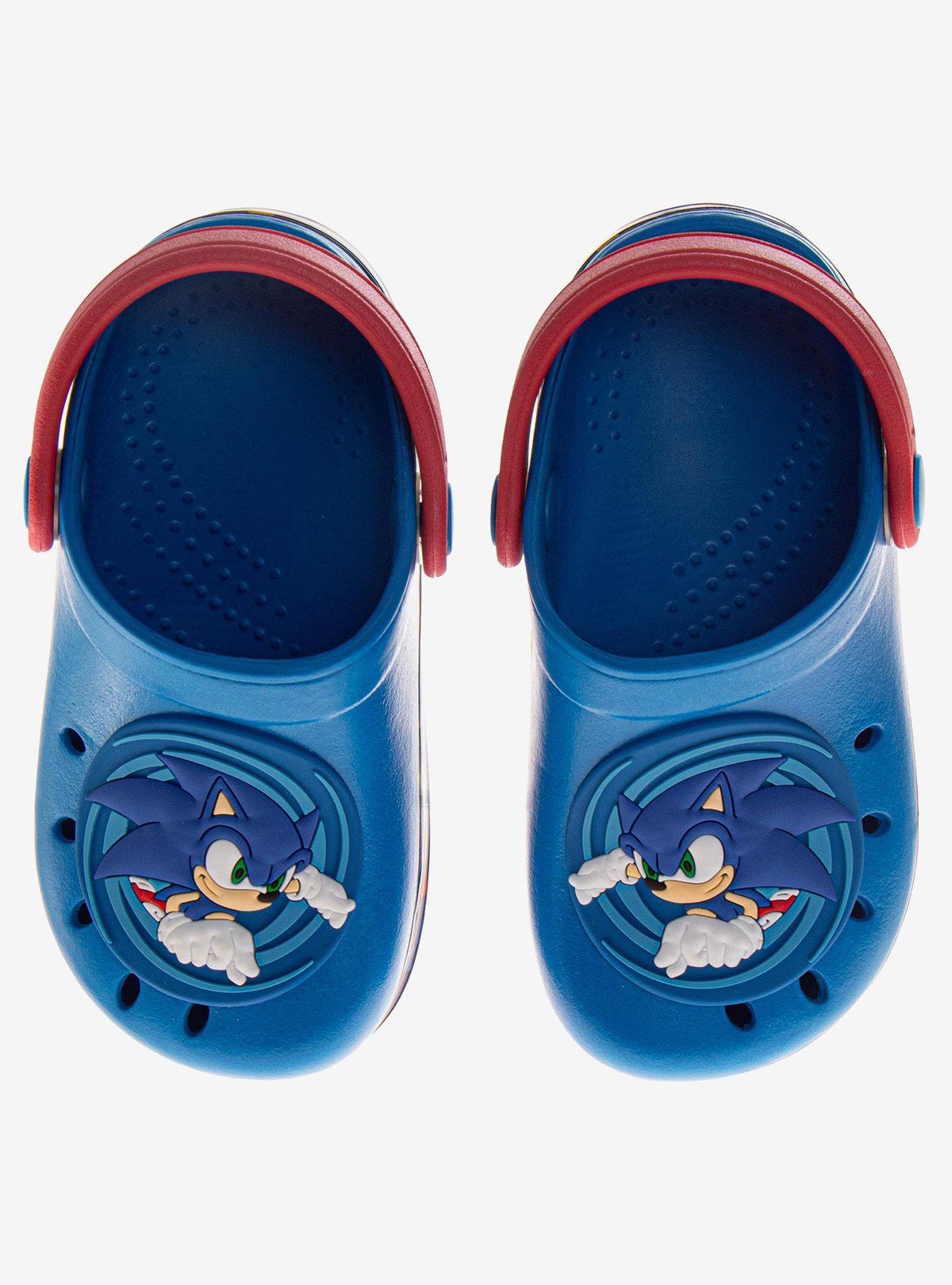 Zuecos EVA de Sonic para niños pequeños, azul y rojo