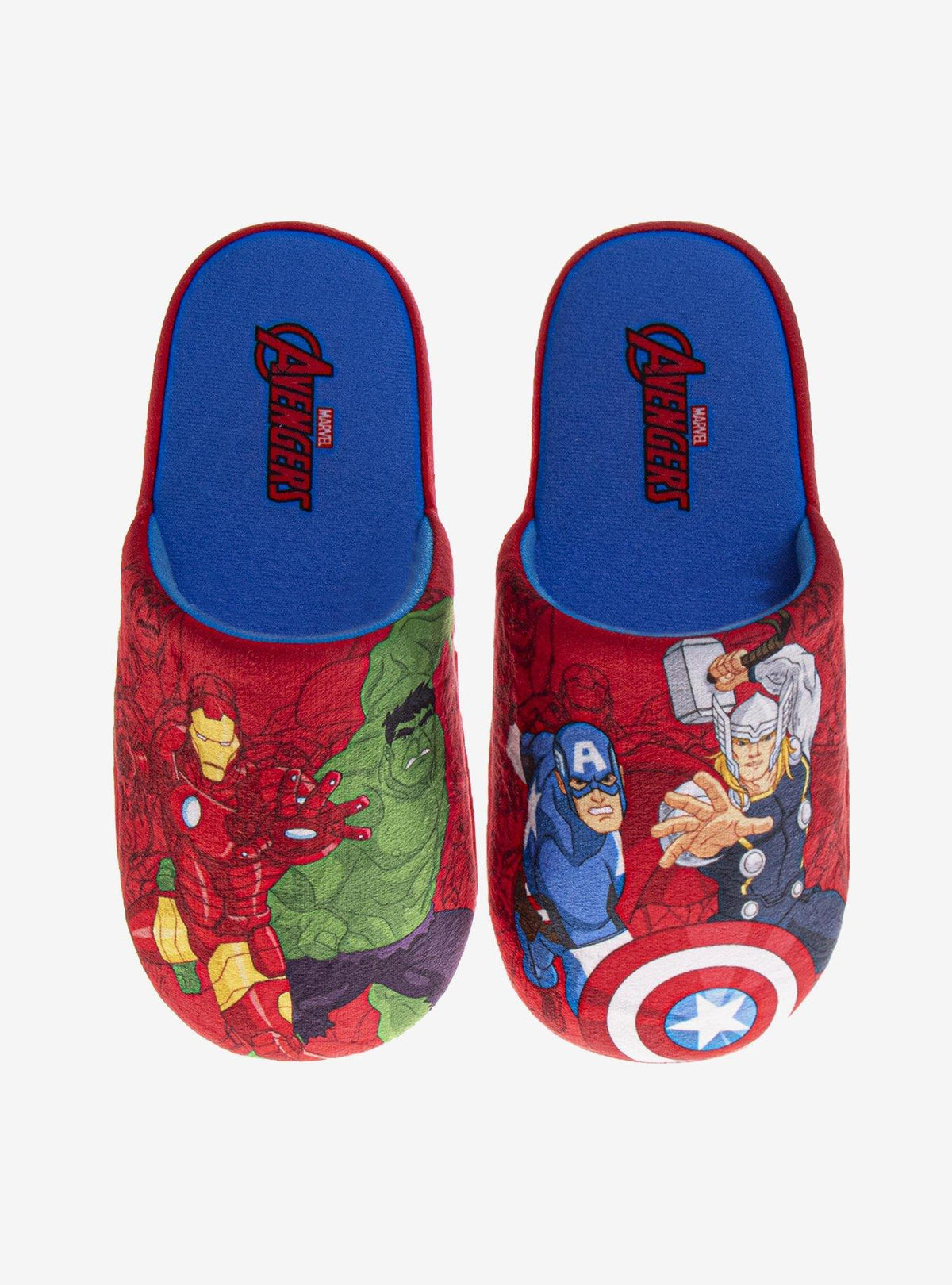 Pantuflas infantiles Marvel Avengers rojas y azules