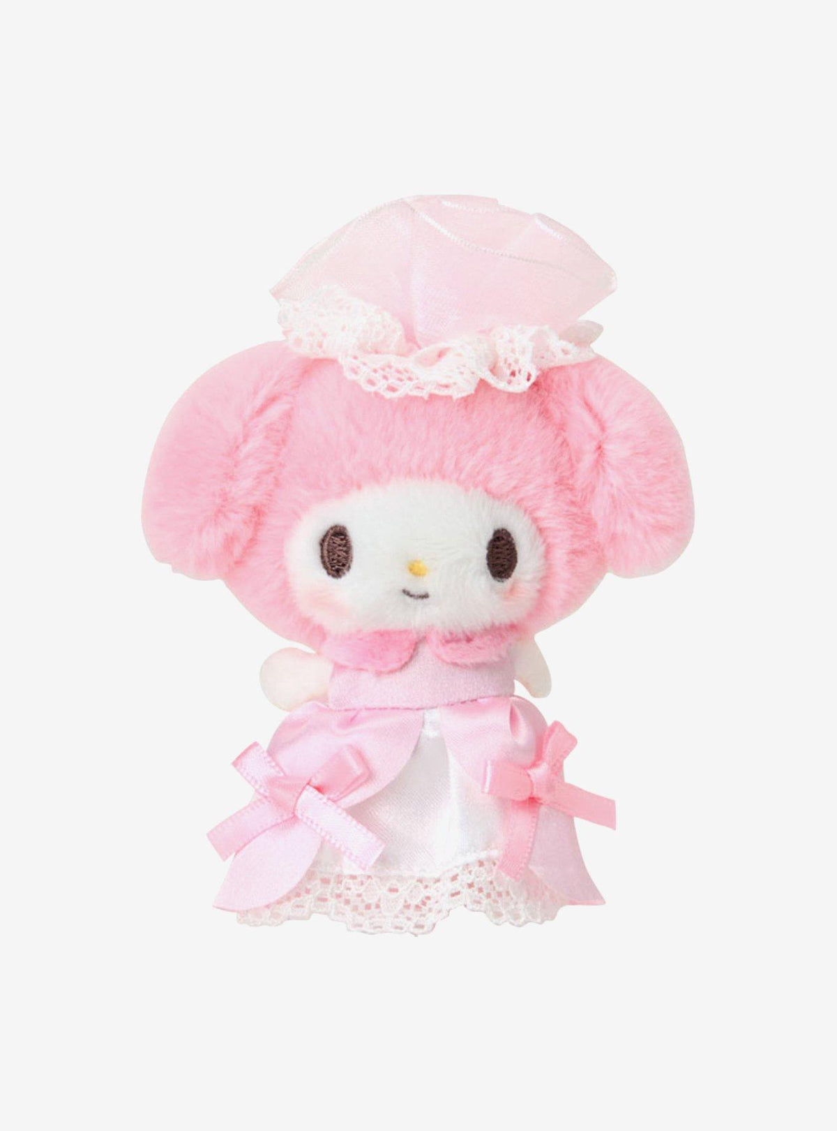 Broche de peluche My Melody con vestido rosado y blanco
