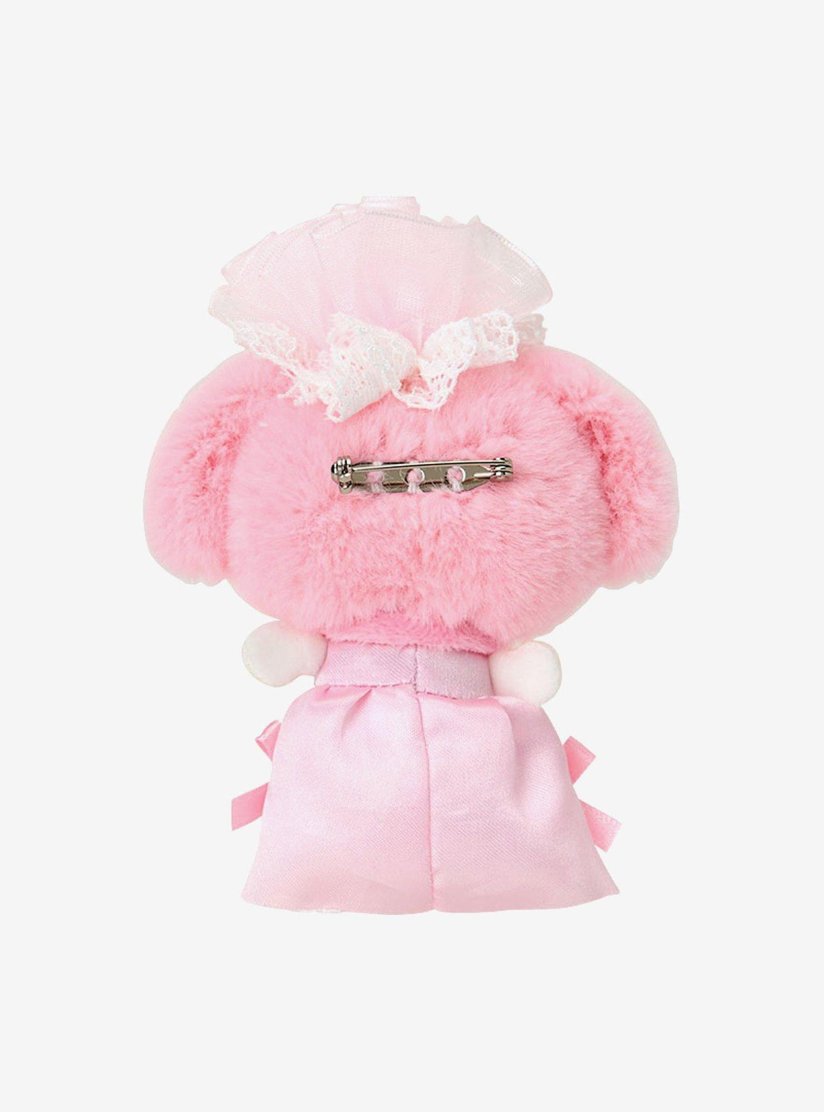Broche de peluche My Melody con vestido rosado y blanco