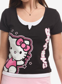Polera en capas para niñas Hello Kitty
