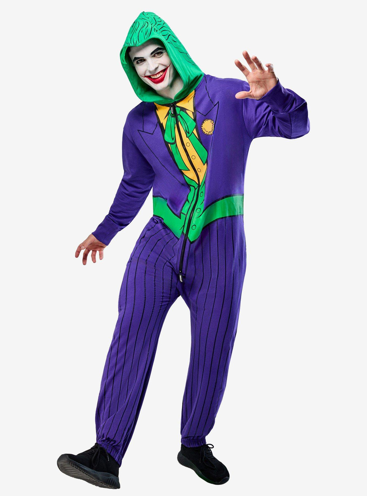 Disfraz de Joker con capucha y cierre para adulto