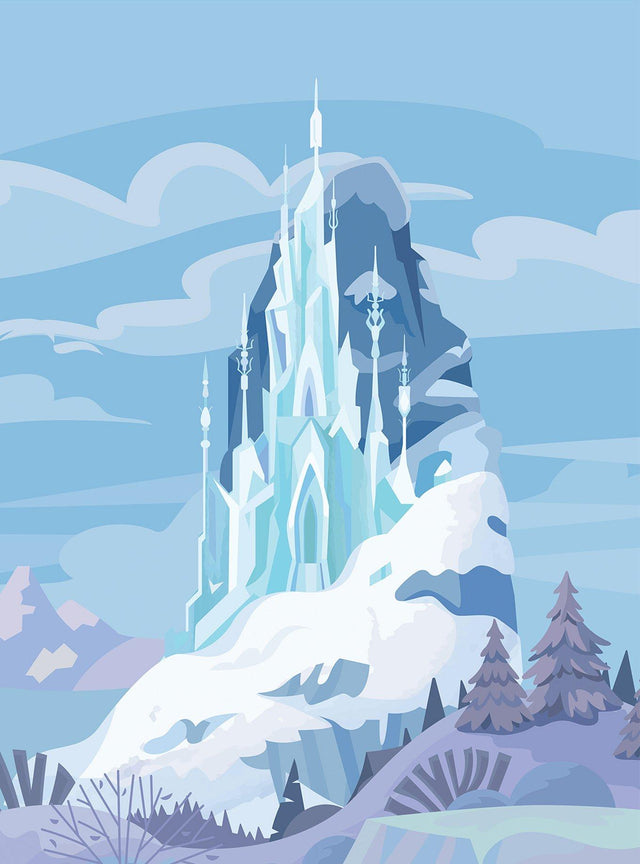 Mural autoadhesivo azul del castillo de Frozen