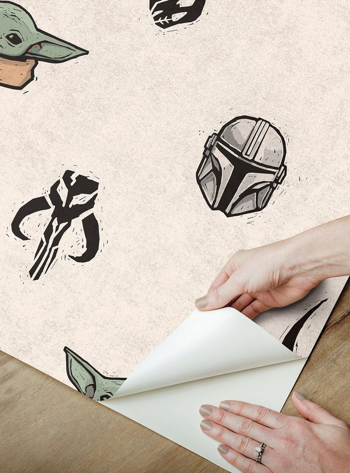Papel mural autoadhesivo Star Wars: The Mandalorian y Grogu