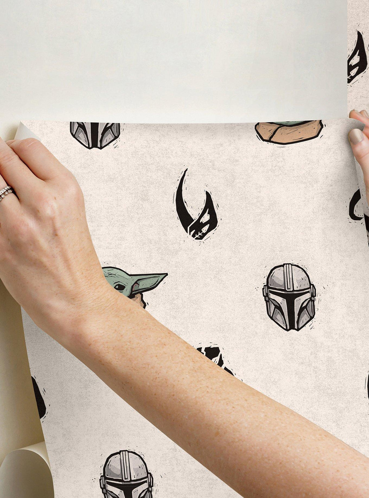 Papel mural autoadhesivo Star Wars: The Mandalorian y Grogu