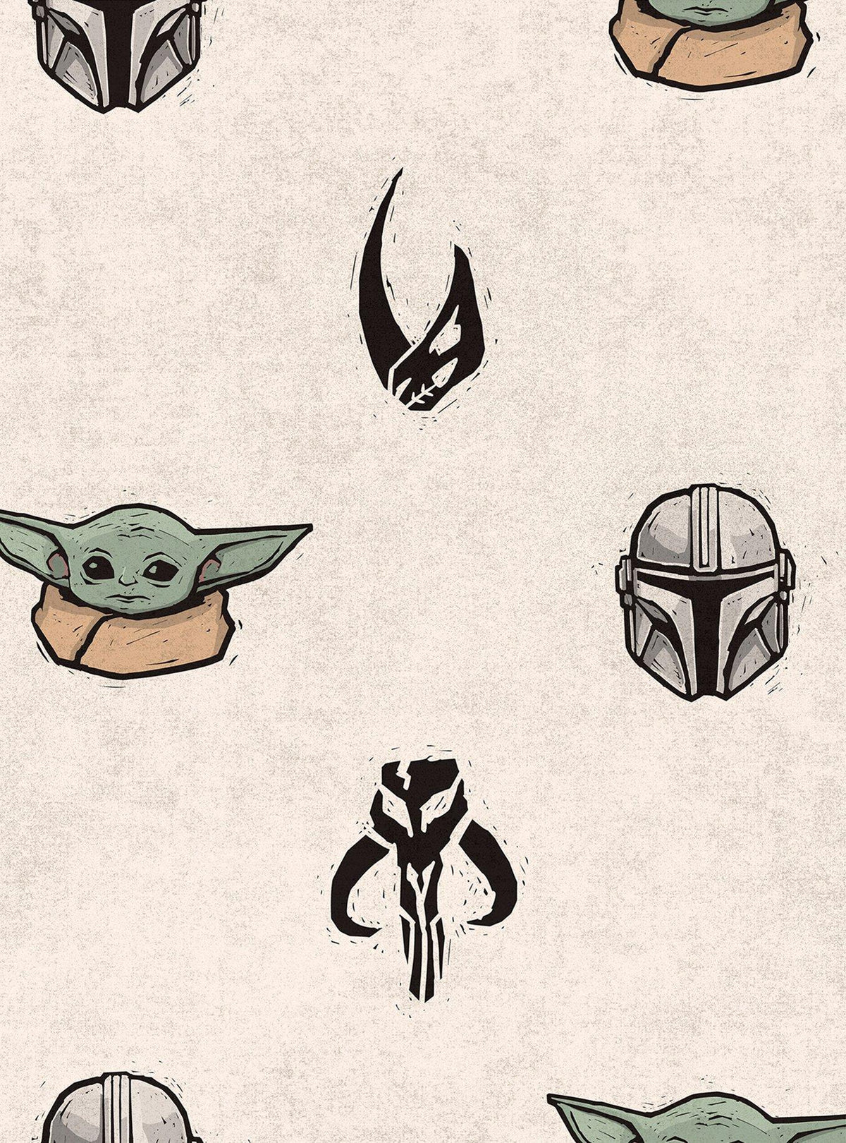 Papel mural autoadhesivo Star Wars: The Mandalorian y Grogu