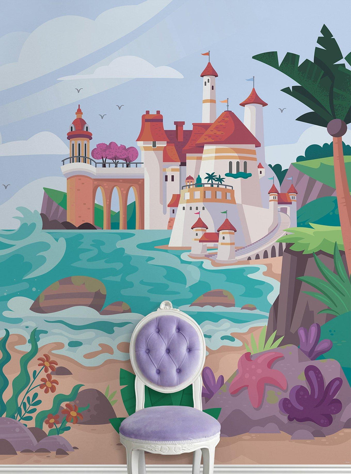 Mural adhesivo azul Disney The Little Mermaid: Ariel