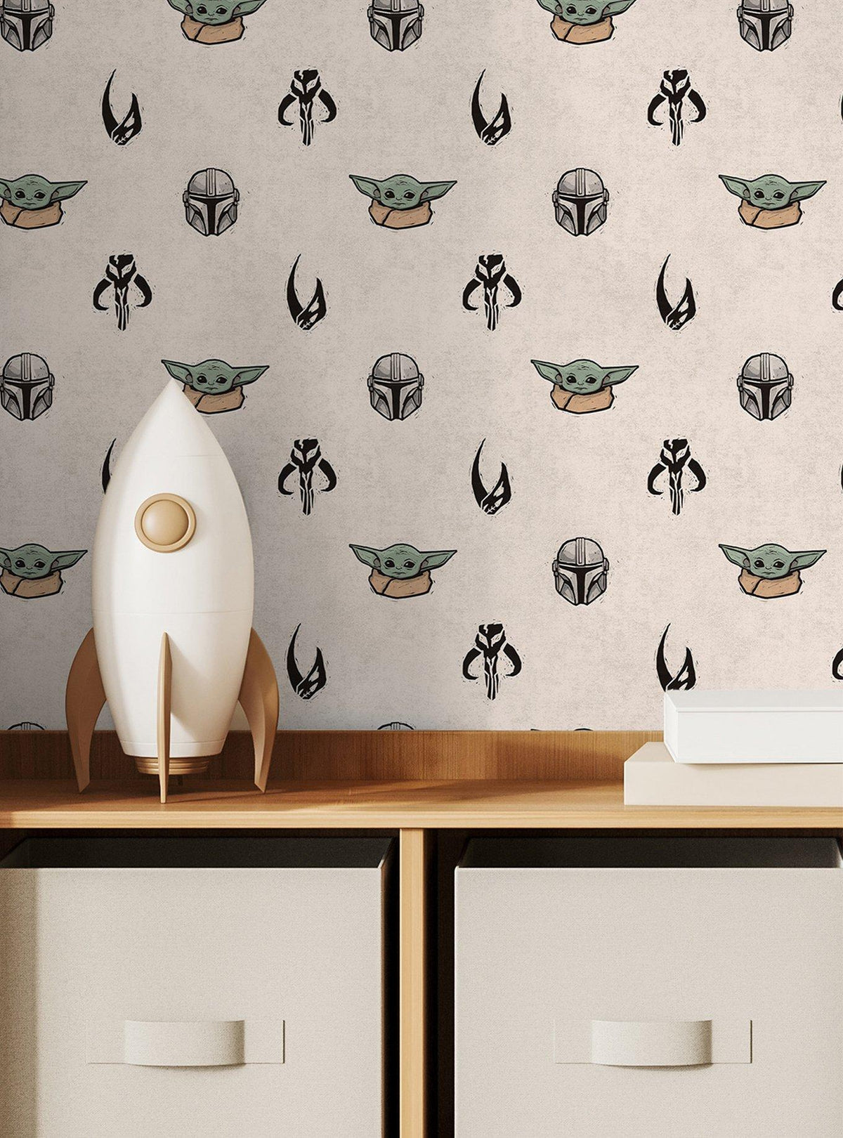 Papel mural autoadhesivo Star Wars: The Mandalorian y Grogu