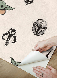 Papel mural autoadhesivo Star Wars: The Mandalorian y Grogu