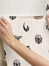 Papel mural autoadhesivo Star Wars: The Mandalorian y Grogu
