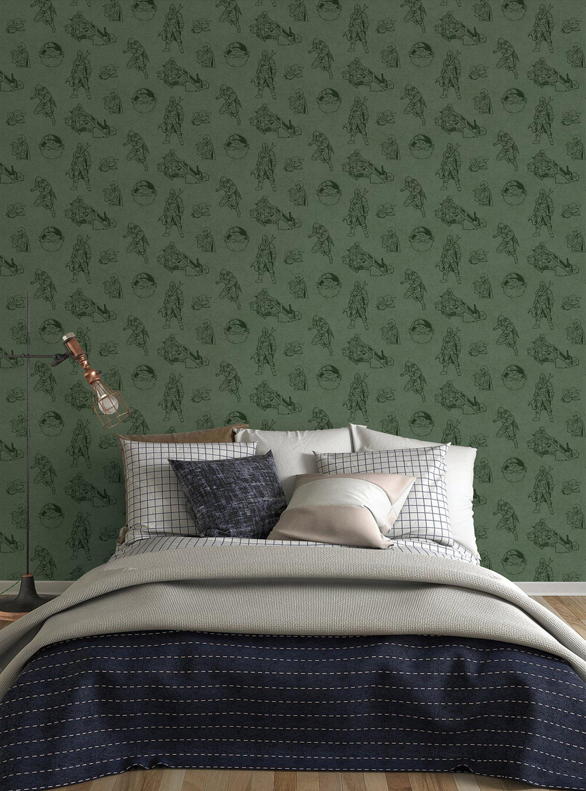 Papel mural autoadhesivo Star Wars: The Mandalorian y Grogu
