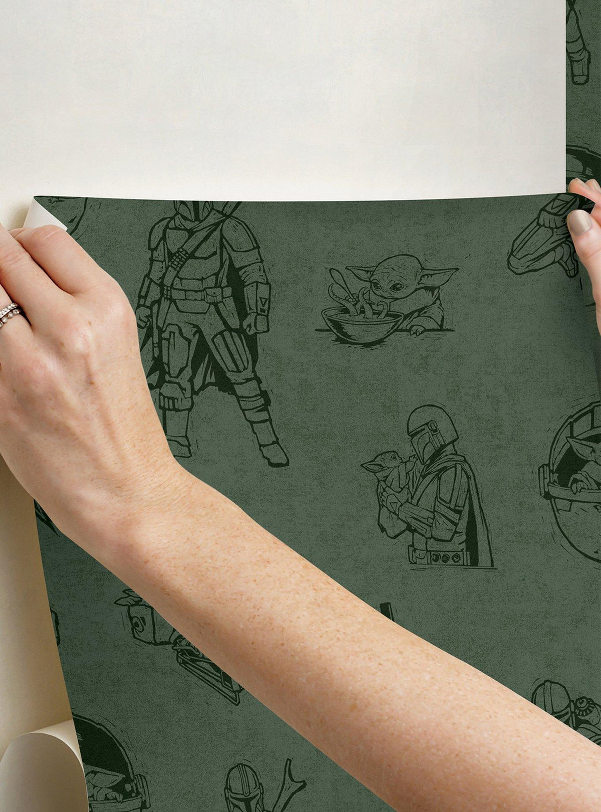 Papel mural autoadhesivo Star Wars: The Mandalorian y Grogu
