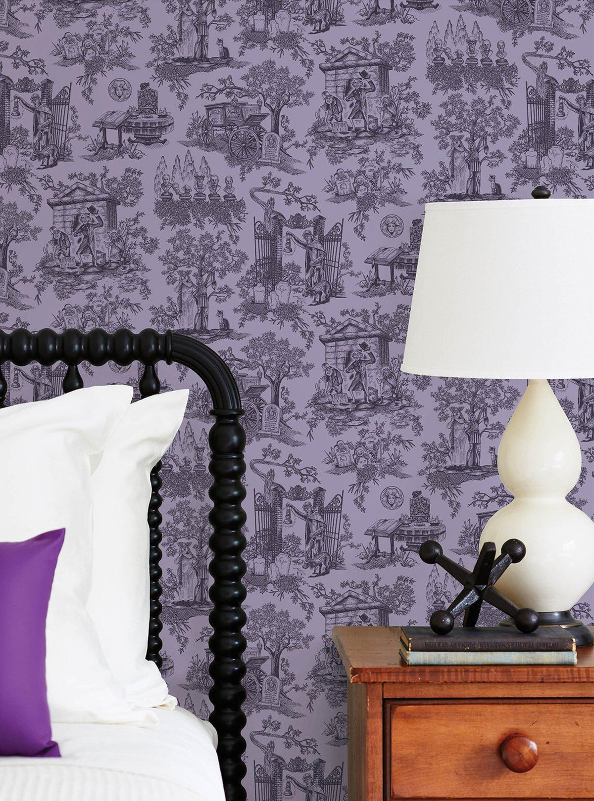 Papel mural autoadhesivo morado Haunted Mansion de Disney