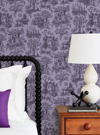 Papel mural autoadhesivo morado Haunted Mansion de Disney