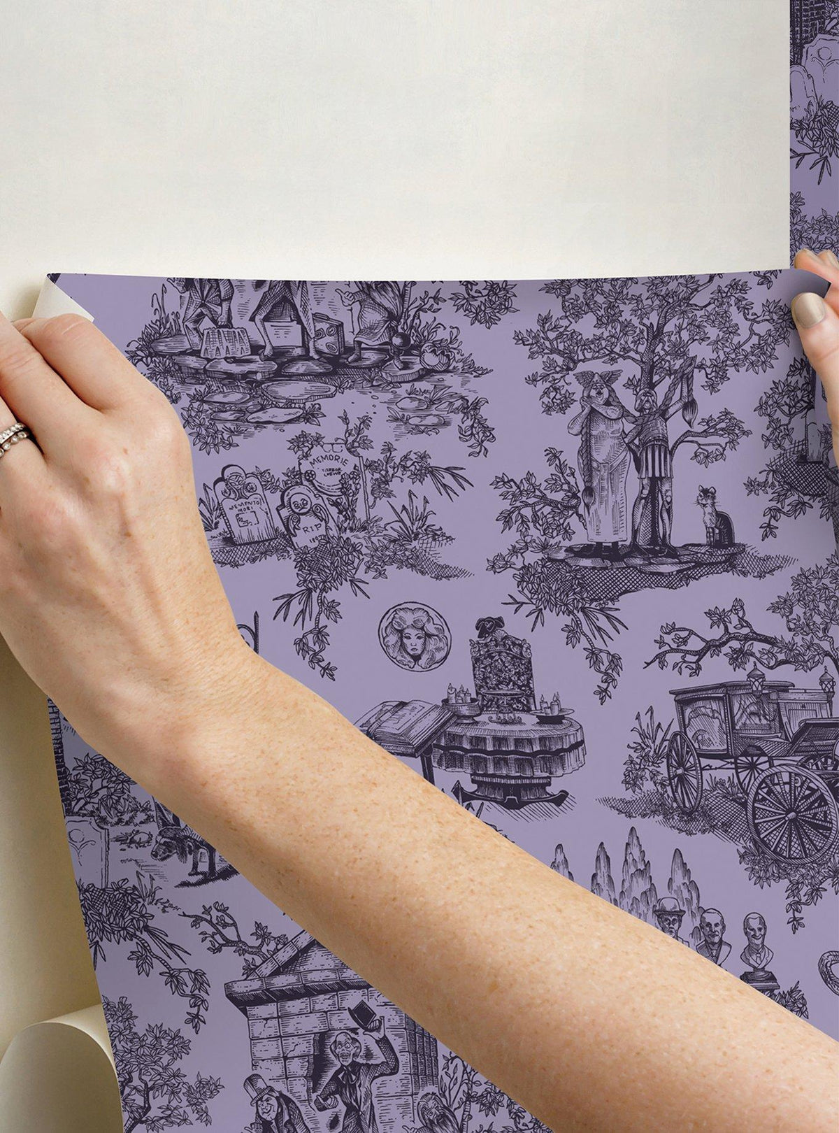 Papel mural autoadhesivo morado Haunted Mansion de Disney