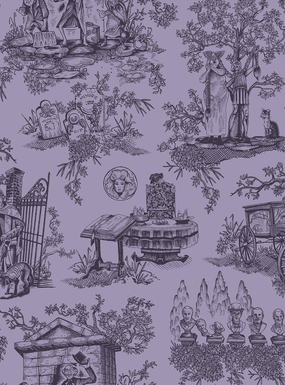 Papel mural autoadhesivo morado Haunted Mansion de Disney