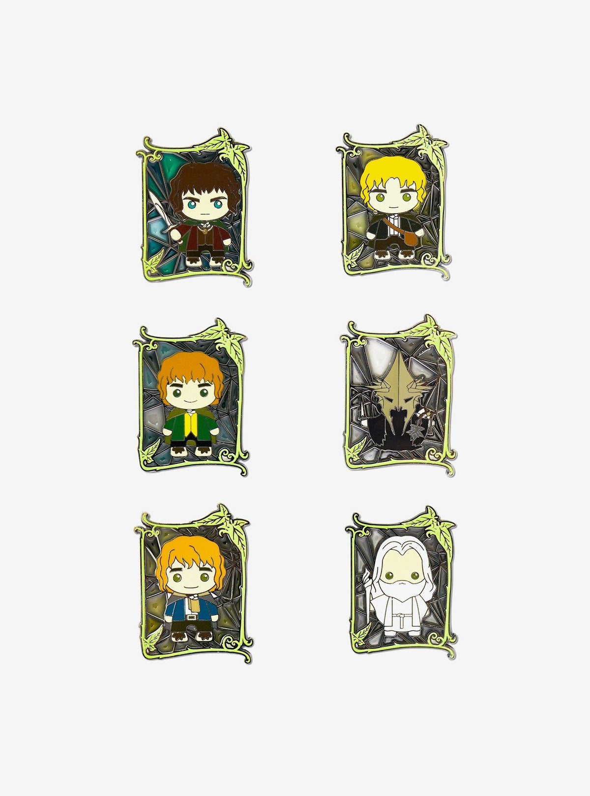 Pin sorpresa vitral de El Señor de los Anillos, serie 2 (pack de 2)
