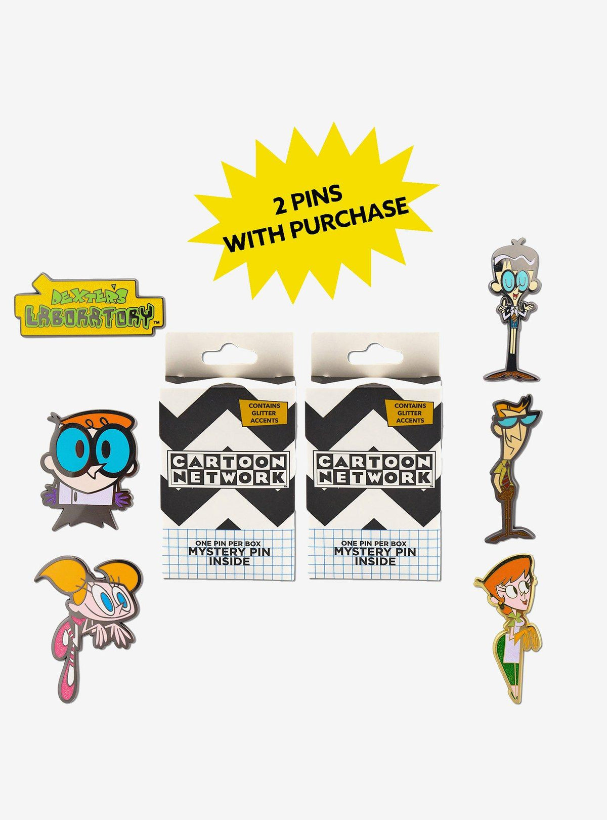 Pack de 2 pines sorpresa Dexter's Laboratory, serie 2