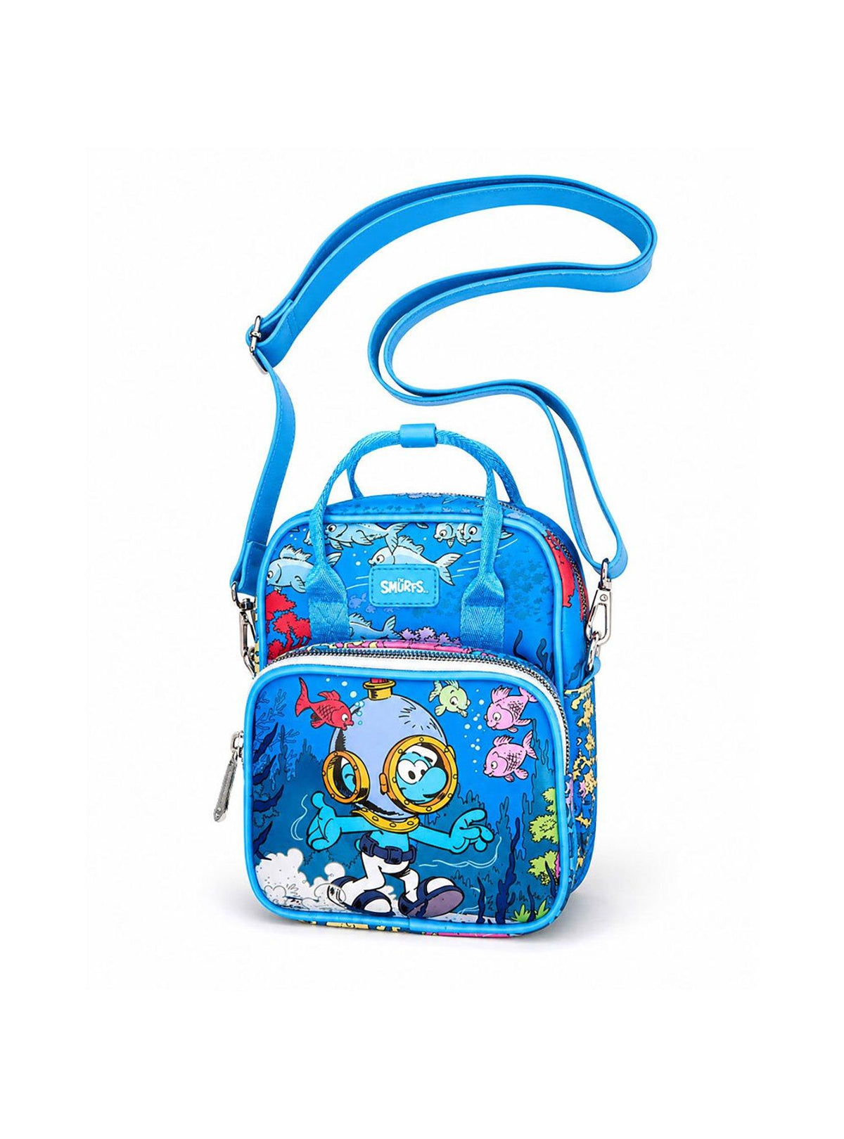 Cartera cruzada de Los Pitufos: escena submarina