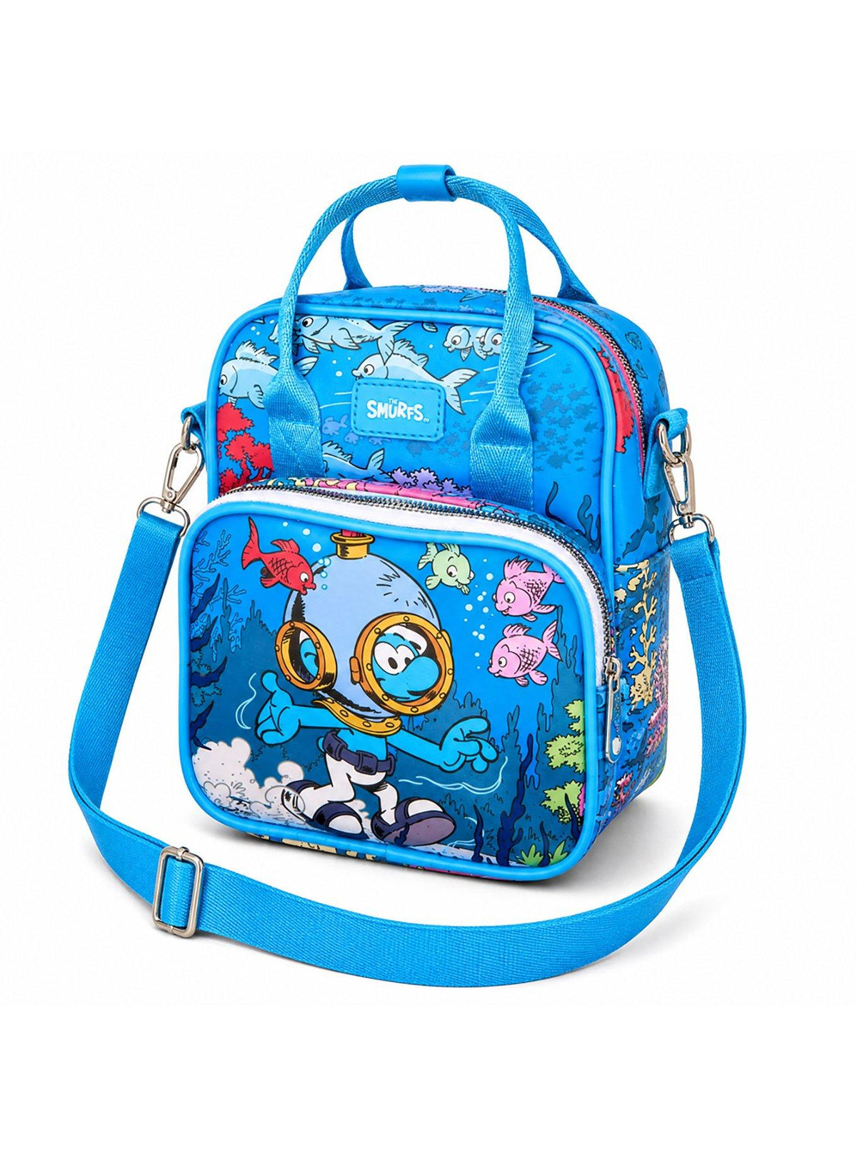 Cartera cruzada de Los Pitufos: escena submarina