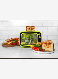 Tostador Shrek estilo TV retro con marco iluminado
