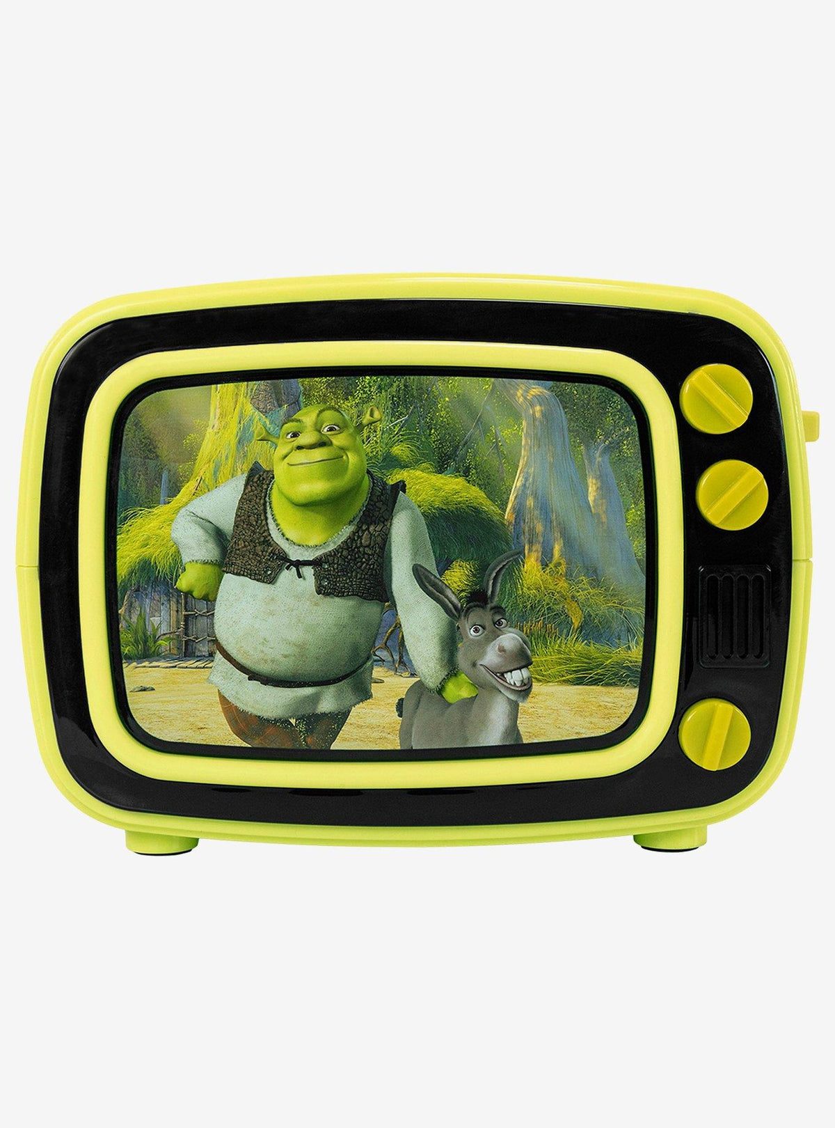 Tostador Shrek estilo TV retro con marco iluminado
