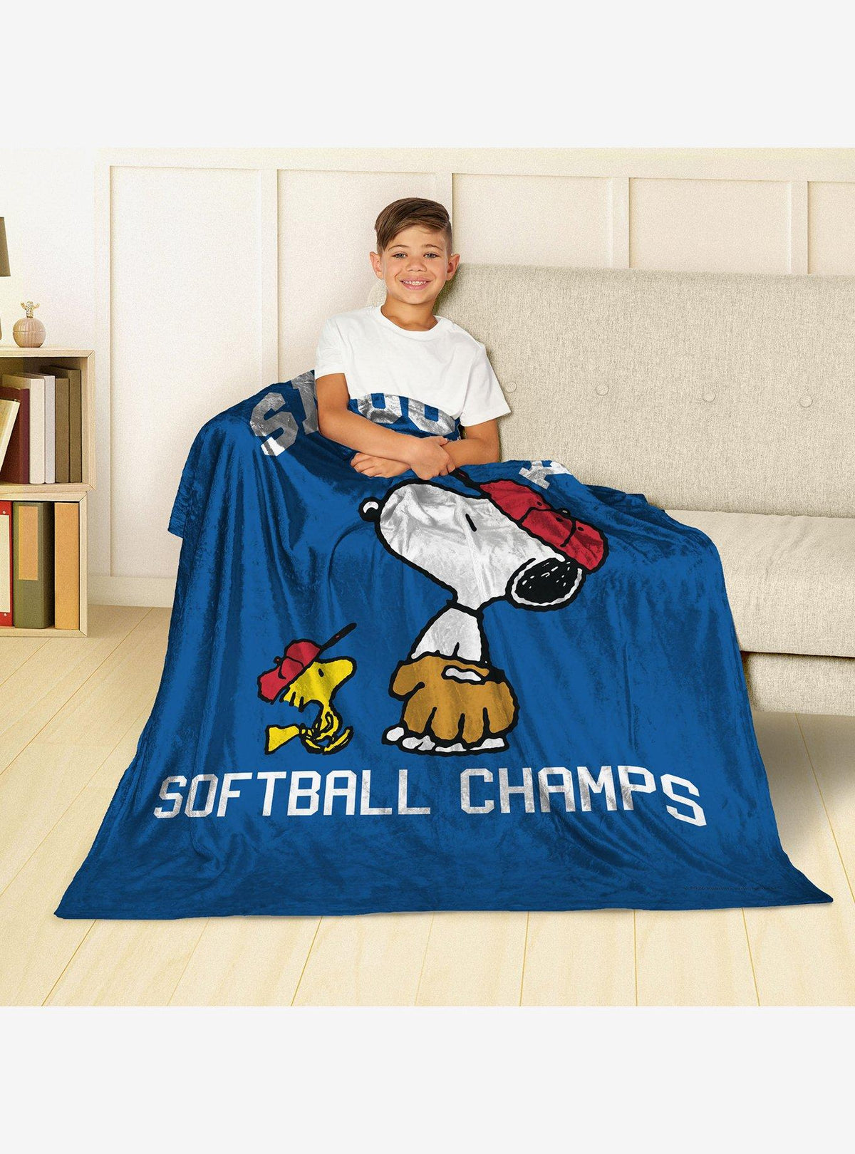 Manta Snoopy y Woodstock Campeones de Sóftbol