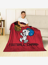Manta de tacto sedoso Peanuts Snoopy Football