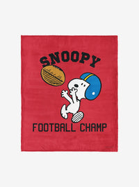 Manta de tacto sedoso Peanuts Snoopy Football