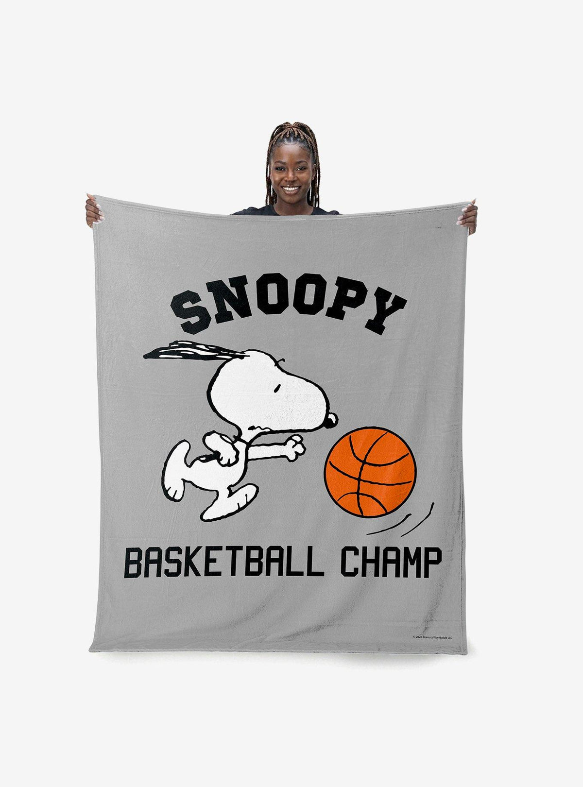 Manta Peanuts Snoopy Basketball de tacto sedoso