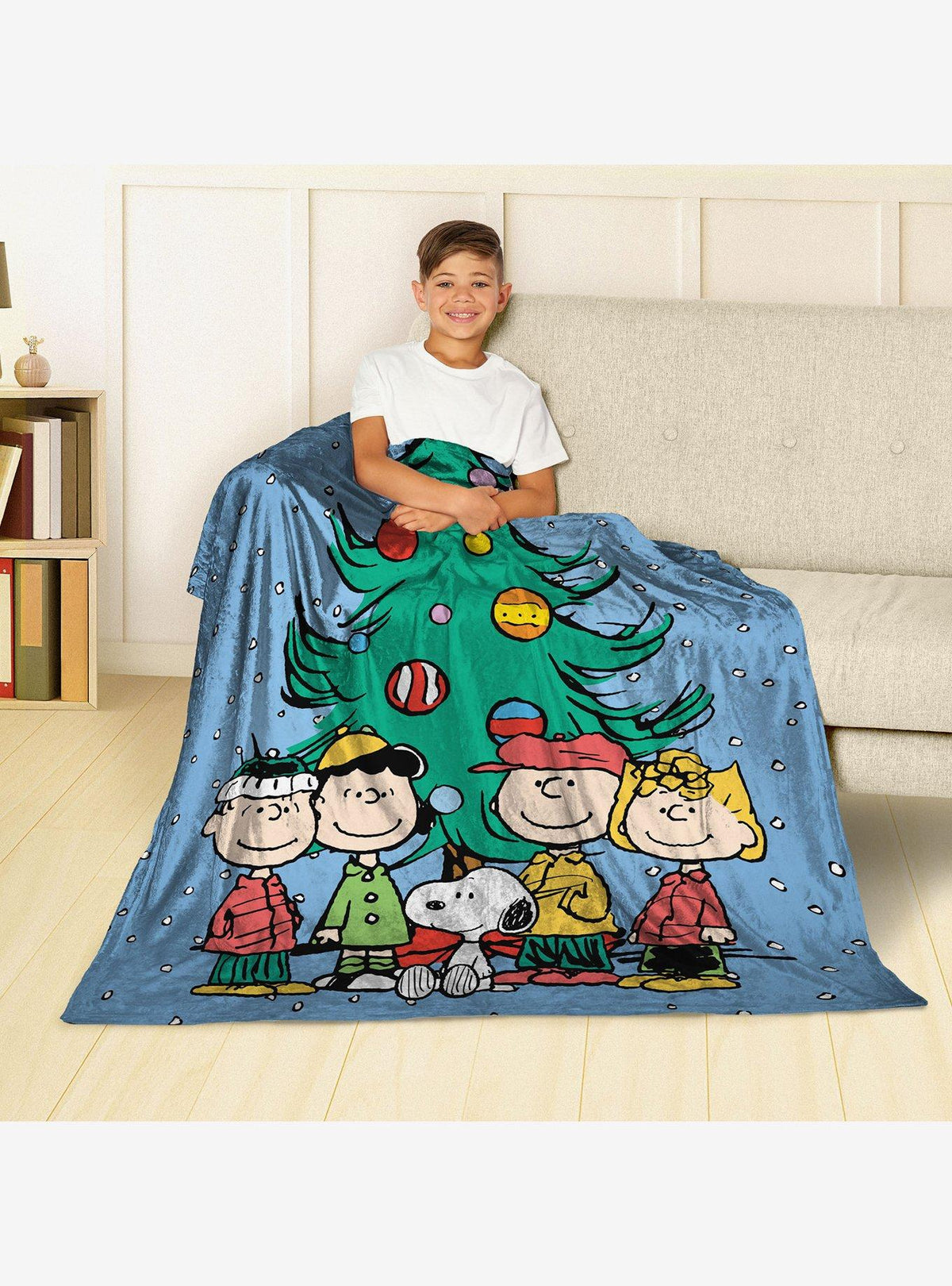 Manta Peanuts de Navidad Silk Touch