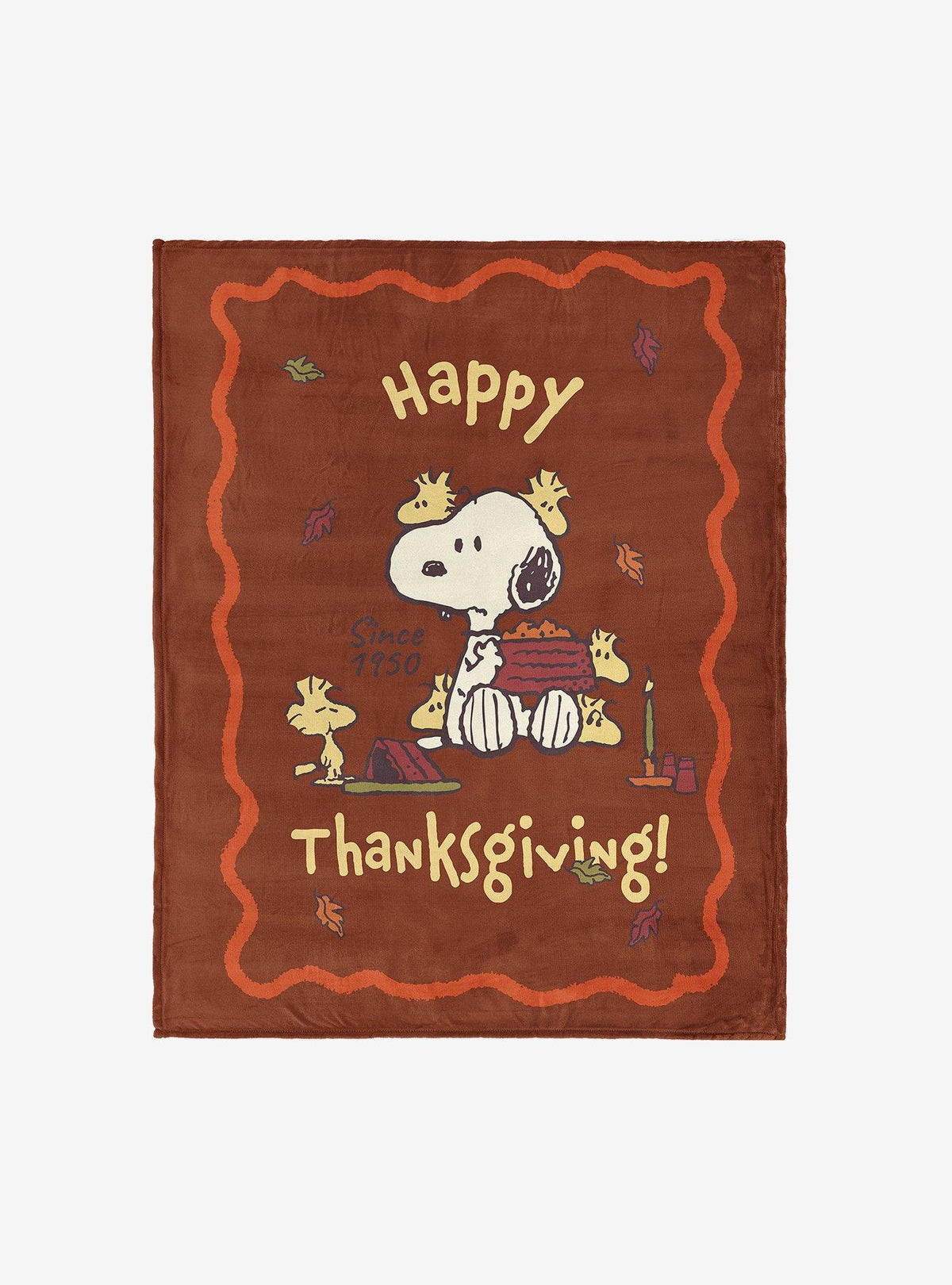 Manta Peanuts Thanksgiving de tacto sedoso
