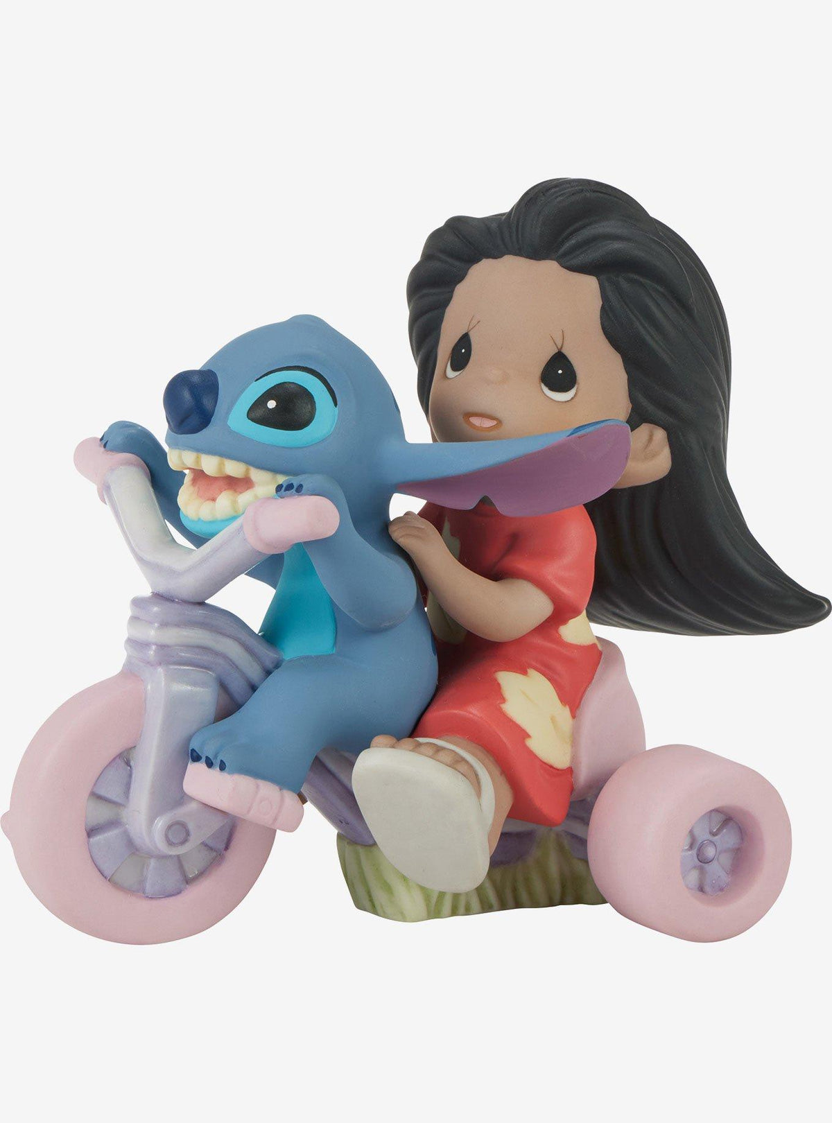 Figura de porcelana Lilo & Stitch en triciclo