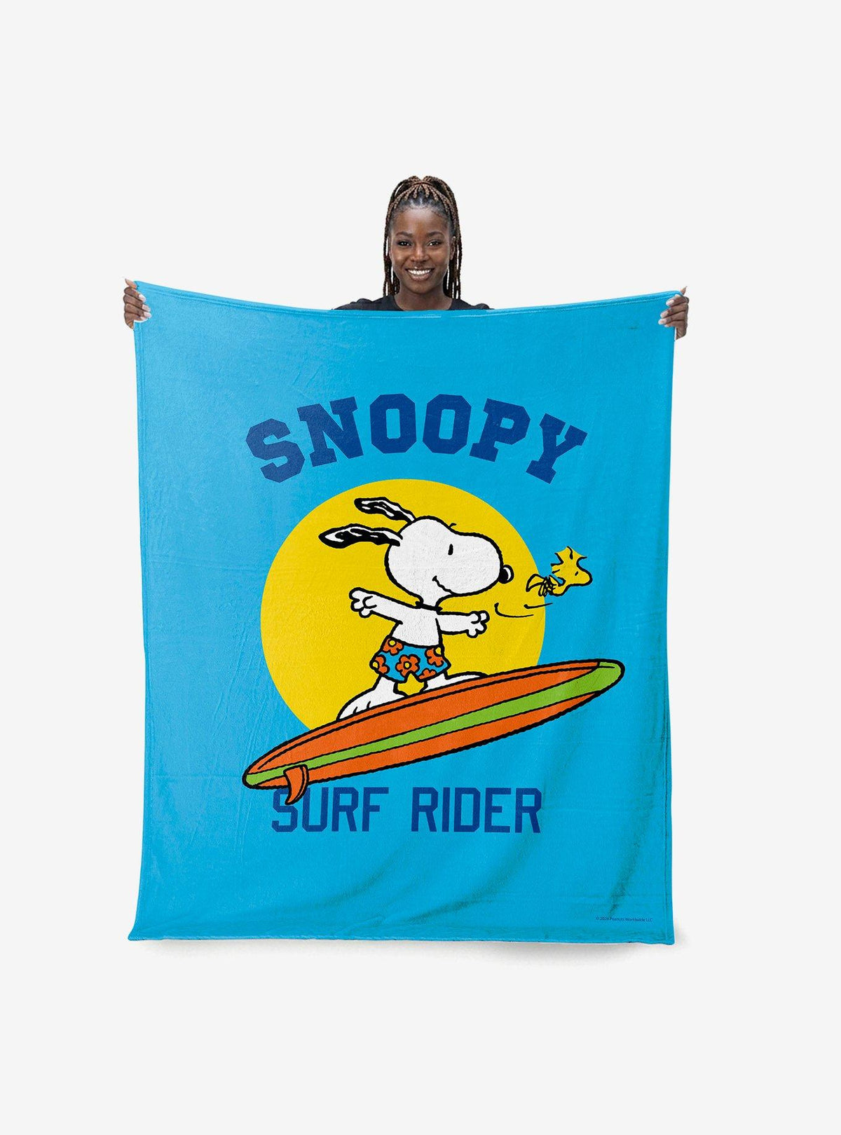 Manta Peanuts Snoopy Surf Rider de tacto sedoso